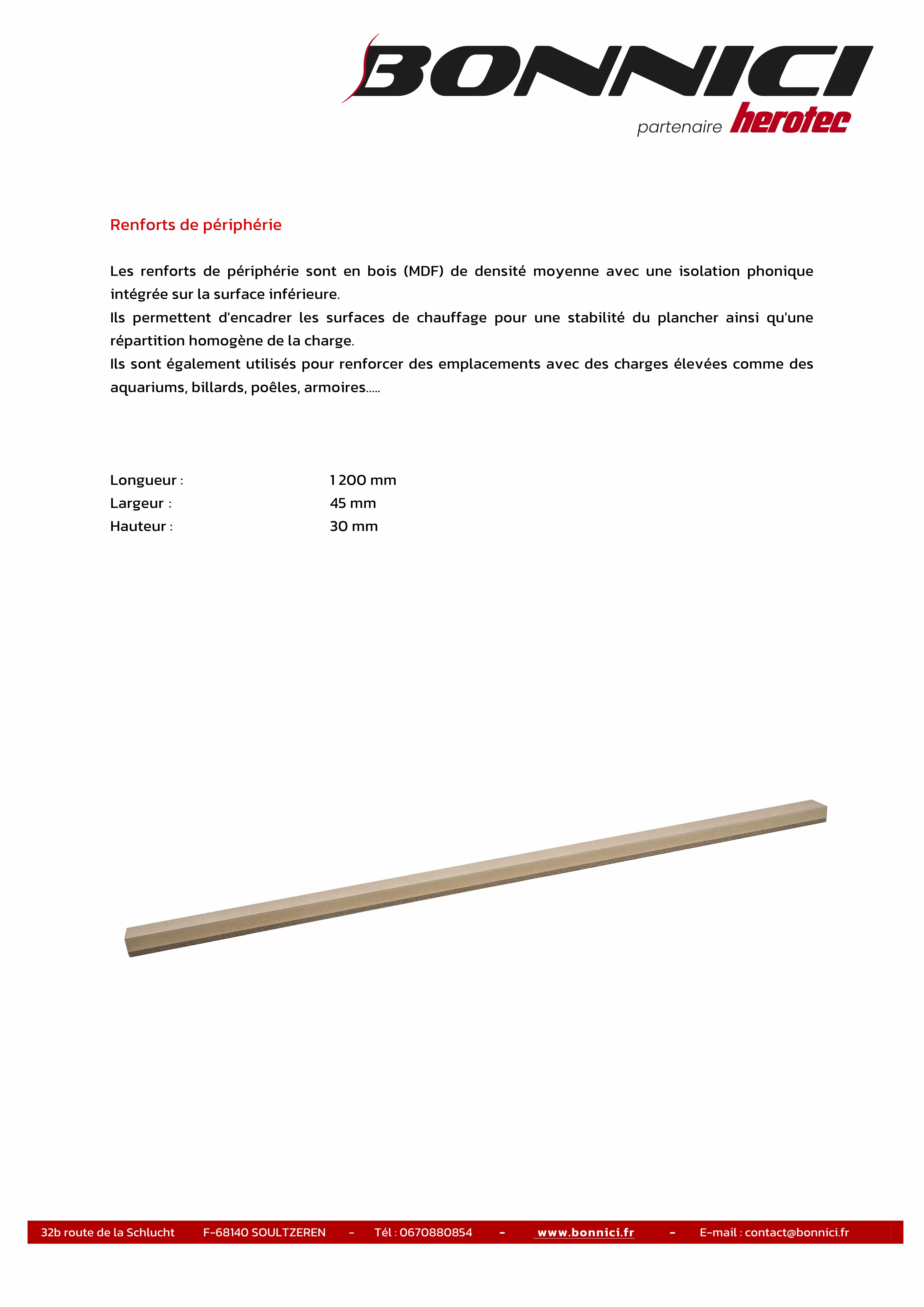 Fiche produit - Renforts de périphérie