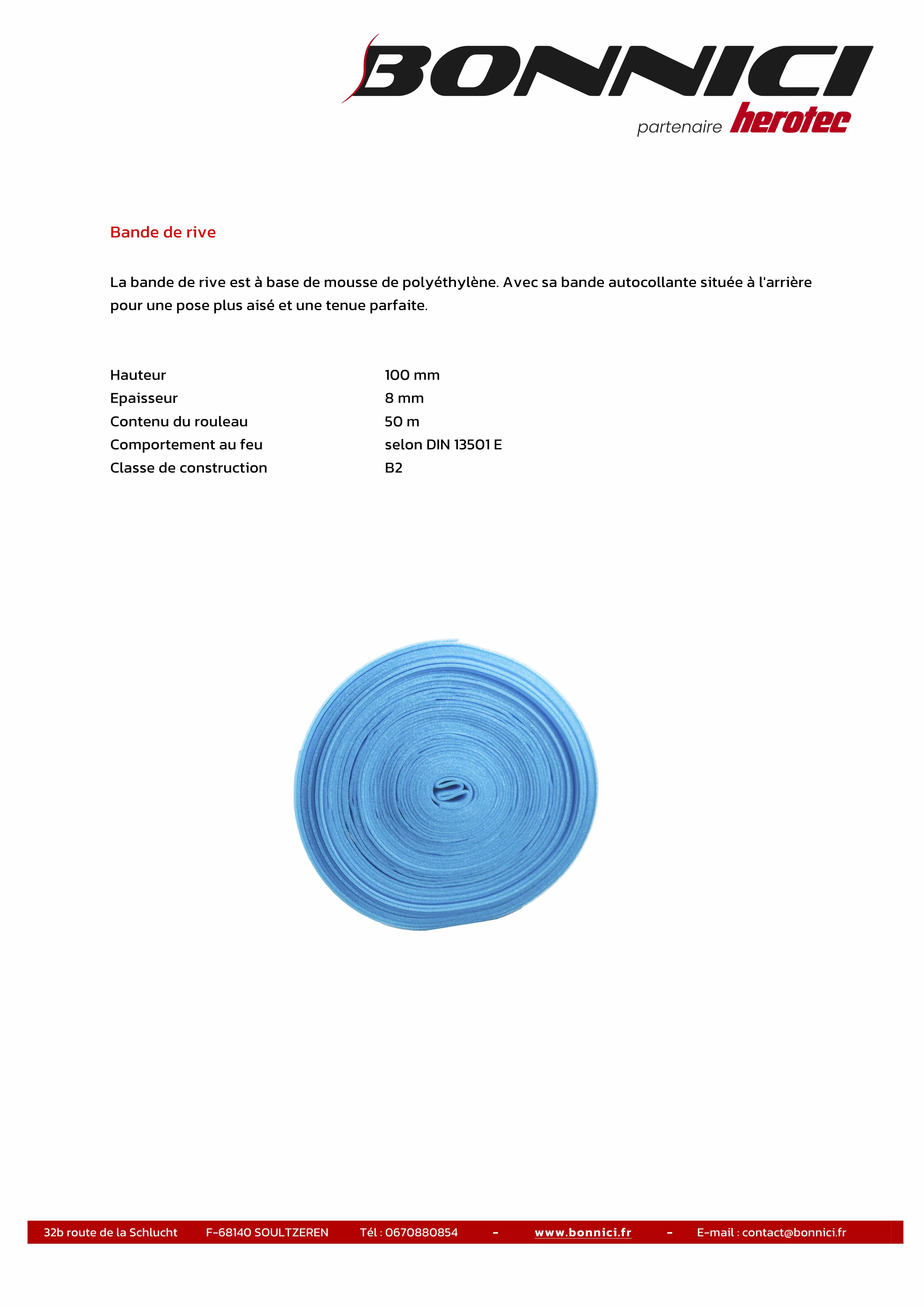 Fiche produit - Bande de rive